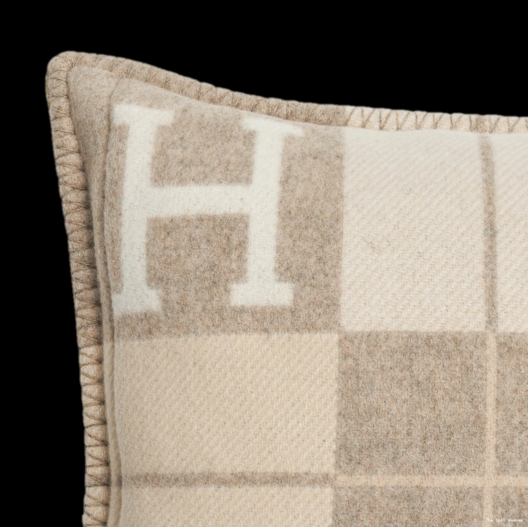 STRIPE HERMES PILLOW WOOL THROW 0709